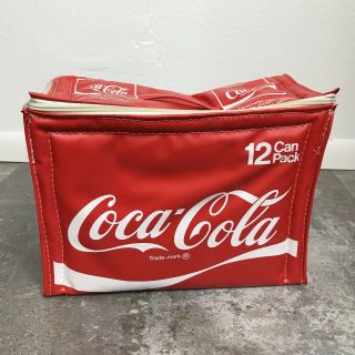 Vintage Coca - Cola Soft Sided Zipper Cooler With Handle 12 Pack Usa Pantos