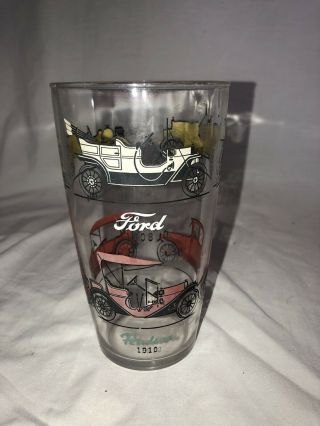 Vintage Antique Car Drinking Glass - Ford - Hudson - Stutz - Chevrolet And More
