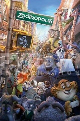 Zootopia Zootropolis Cast 24x36 Disney Cartoon Movie Poster New/rolled
