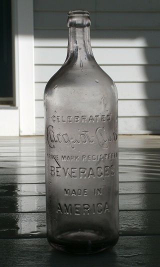 Antique Light Amethyst (purple) Blown - Tooled Top Clicquot - Club Soda - Water Bottle