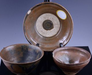 Estate Coll.  3 12thc Chinese Song Dynasty Cizhou Black Russet Glazed Bowls