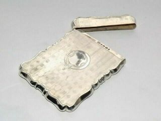Antique Victorian Alfred Taylor Solid Silver Sterling Card Case Birmingham 1870