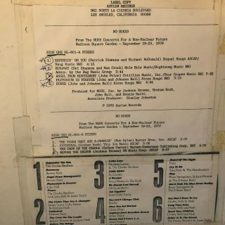 Various Artists - No Nukes Test Pressing 1979 3 - Lp Elektra Mostly Unplayed
