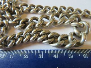 Heavy Antique Solid Silver Graduated Albert Chain Pocket Watch Chain 77.  6 grams 5