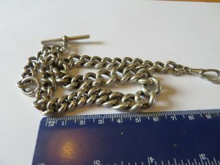 Heavy Antique Solid Silver Graduated Albert Chain Pocket Watch Chain 77.  6 grams 6