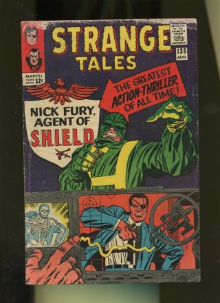 Strange Tales 135 Gd 2.  0 1 Book Marvel 1st S.  H.  I.  E.  L.  D.  & Hydra Fury 1965