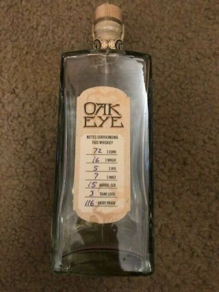 EMPTY Oak Eye Craft Kentucky Bourbon Whiskey bottle 750 ml with stopper 2