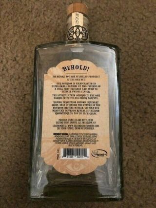 EMPTY Oak Eye Craft Kentucky Bourbon Whiskey bottle 750 ml with stopper 3