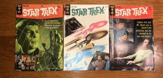 3 - Star Trek (3 4 5) Gold Key 1968 Silver Age Kirk Spock Alien