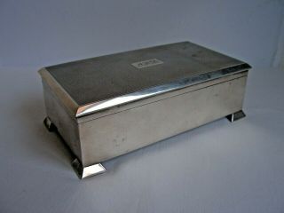 Large Vintage Art Deco Solid Silver Cigarette Box