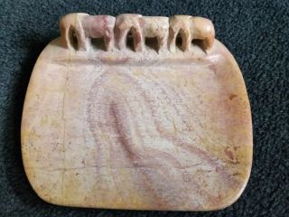 African Hand Carved Soap Stone Elephants Figurine Soap Holder Hand Made In Kenya