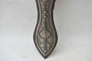 Vintage Indo Persian Mughal Ottoman Islamic Silver Koftgari Horse Chamfron Armor 4