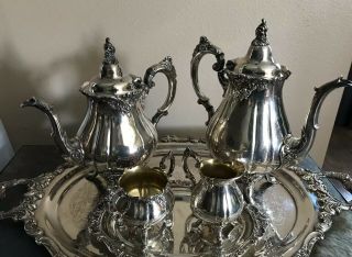Baroque Silver Plated 6 Piece Tea/coffee Set By Wallace