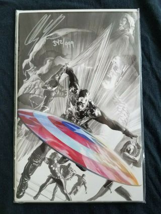 Captain America 600 Comic Dynamic Forces Variant 342/999 Signed Alex Ross Nm,