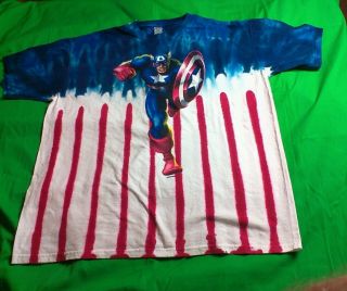 Captain America T Shirt Xl Tiedye Not Universial Studios 2006 Rare Never Worn