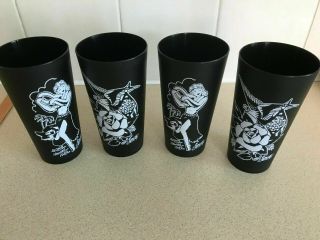 4 Sailor Jerry Spiced Rum Black Plastic Tumblers From 2018
