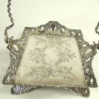 Silver Plated Basket with Handle - c.  1880 ' s 3
