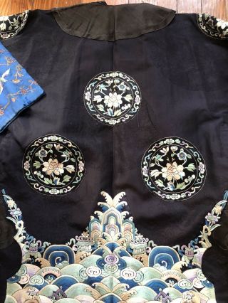 Exquisite Antique Chinese 19th Century Qing Dynasty Embroidered Silk Robe Kimono 10