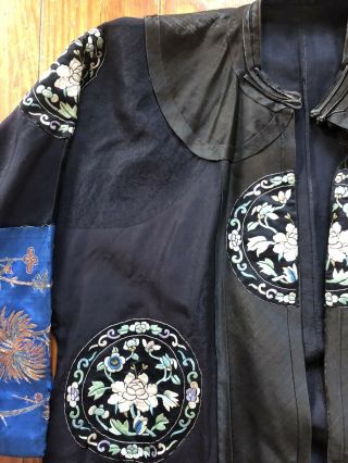Exquisite Antique Chinese 19th Century Qing Dynasty Embroidered Silk Robe Kimono 8