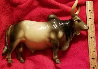 Vintage Longhorn Bull Oxen Texas Cattle Toy Figure Plastic Huge