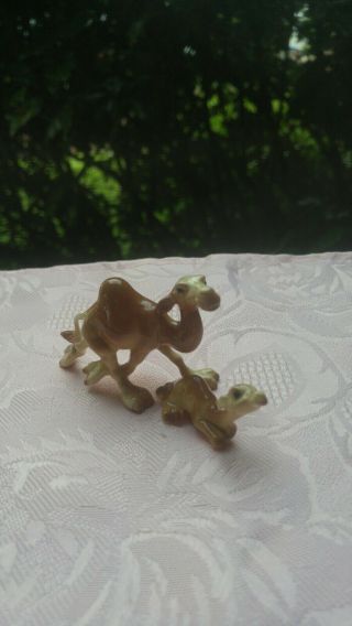 Hagen Renaker Miniature Made In America Camel Mama And Baby.  Retired