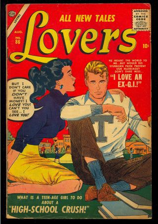 Lovers 86 Early Silver Age Last Issue Marvel Atlas Love Comic 1957 Vg