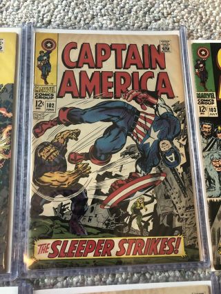 Captain America 100 Through 110 All are VERY SOLID BOOKS.  109 Is GCG 8.  5 4