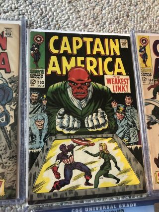 Captain America 100 Through 110 All are VERY SOLID BOOKS.  109 Is GCG 8.  5 5