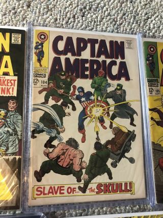 Captain America 100 Through 110 All are VERY SOLID BOOKS.  109 Is GCG 8.  5 6