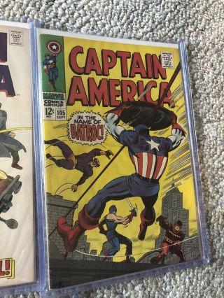 Captain America 100 Through 110 All are VERY SOLID BOOKS.  109 Is GCG 8.  5 7