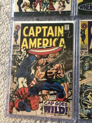 Captain America 100 Through 110 All are VERY SOLID BOOKS.  109 Is GCG 8.  5 8