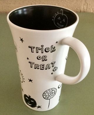 Retired Starbucks White/Black Trick or Treat/Halloween Coffee Mug Jack - o - Lantern 2