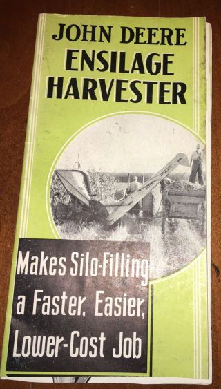 C1940s? John Deere Ensilage Harvester Brochure Tractor Farming