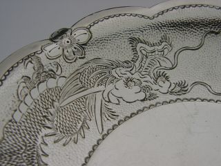 Chinese Export Solid Silver Dragon Bowl Antique C1910 164g