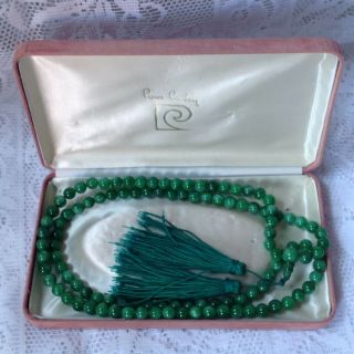 Vintage Chinese Jade Bead Necklace Length 35 