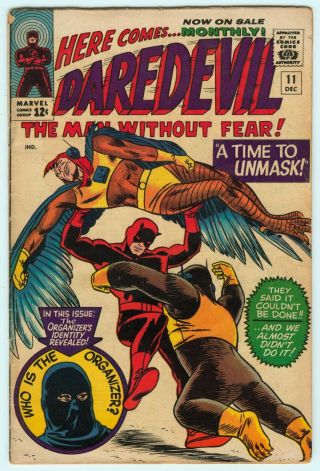 Daredevil 11 Marvel Comics 1965 Ani Men Wally Wood Silver Age 4.  5 Vg,  Book