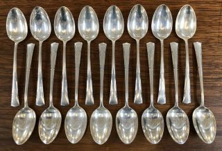 Vintage Set 16 Gorham Sterling Silver Greenbrier Tea Spoons 5 7/8” 14.  5oz