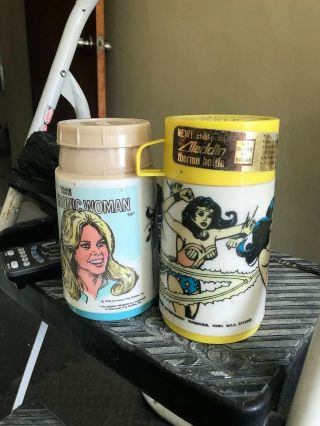 Wonder Woman And Bionic Woman Thermos Originals
