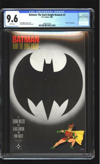 Batman: The Dark Knight Returns 3 Cgc 9.  6 Nm,  Death Of The Joker Frank Miller