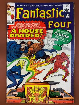 Fantastic Four 34 (1965 Marvel) Gideon Appearance Silver Age