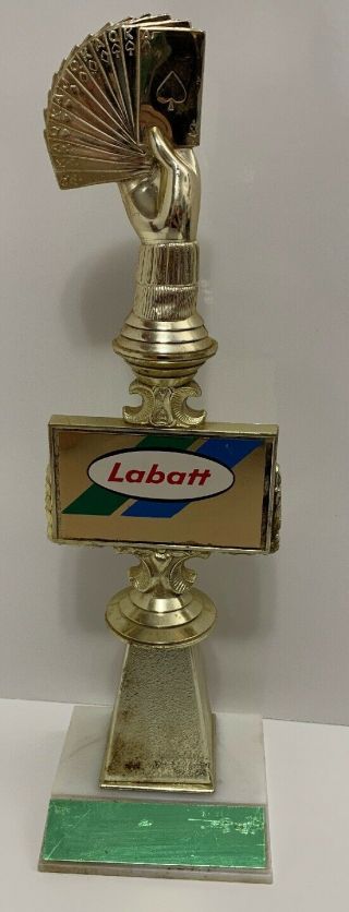 Vintage 1970’s Labatt Beer 13” Poker Tournament Trophy Rare