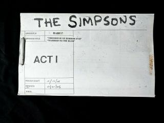 The Simpsons Production Treehouse Of Horror Xvii Act 1 Storyboard 71pgs