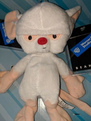Vintage Pinky And The Brain Animaniacs Warner Brothers Plush Toys With Tags. 4