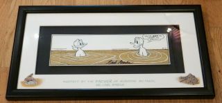 Carl Barks Signed Uncle Scrooge Donald Duck Comic Strip Framed &