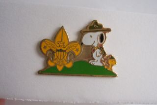Vintage Snoopy (peanuts Gang) Boy Scout Push Pin Label Pin Buy It Now