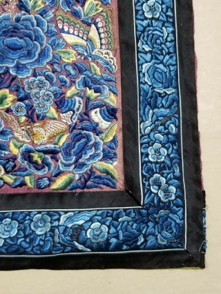 Antique Chinese Silk Hand Embroidered Panel 97x31cm (Y263) 3