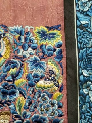 Antique Chinese Silk Hand Embroidered Panel 97x31cm (Y263) 7