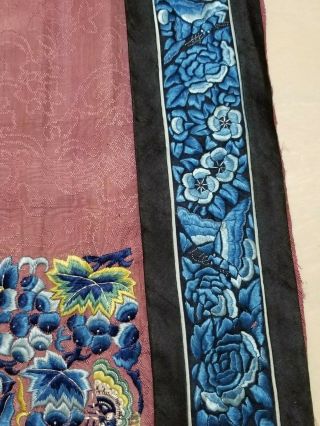 Antique Chinese Silk Hand Embroidered Panel 97x31cm (Y263) 8