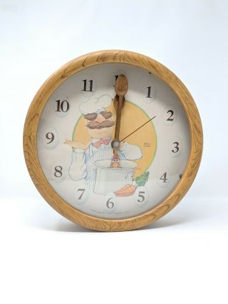 Vintage 1980 The Muppets Picco Quartz Swedish Chef Wetzel Wall Clock Rare