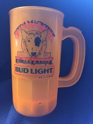 Vtg 1987 Bud Light Spuds Mackenzie Party Frenzie 5 1/2” H Plastic Mug Stein